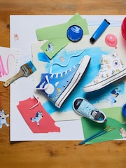 Converse White Bluey High Top Trainers - Image 6 of 6