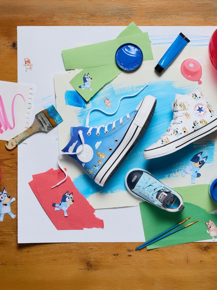 Converse White Bluey High Top Trainers - Image 6 of 6