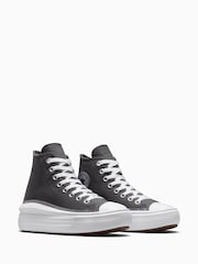 Converse Grey Chuck Taylor Teen Move Glitter High Trainers - Image 3 of 7
