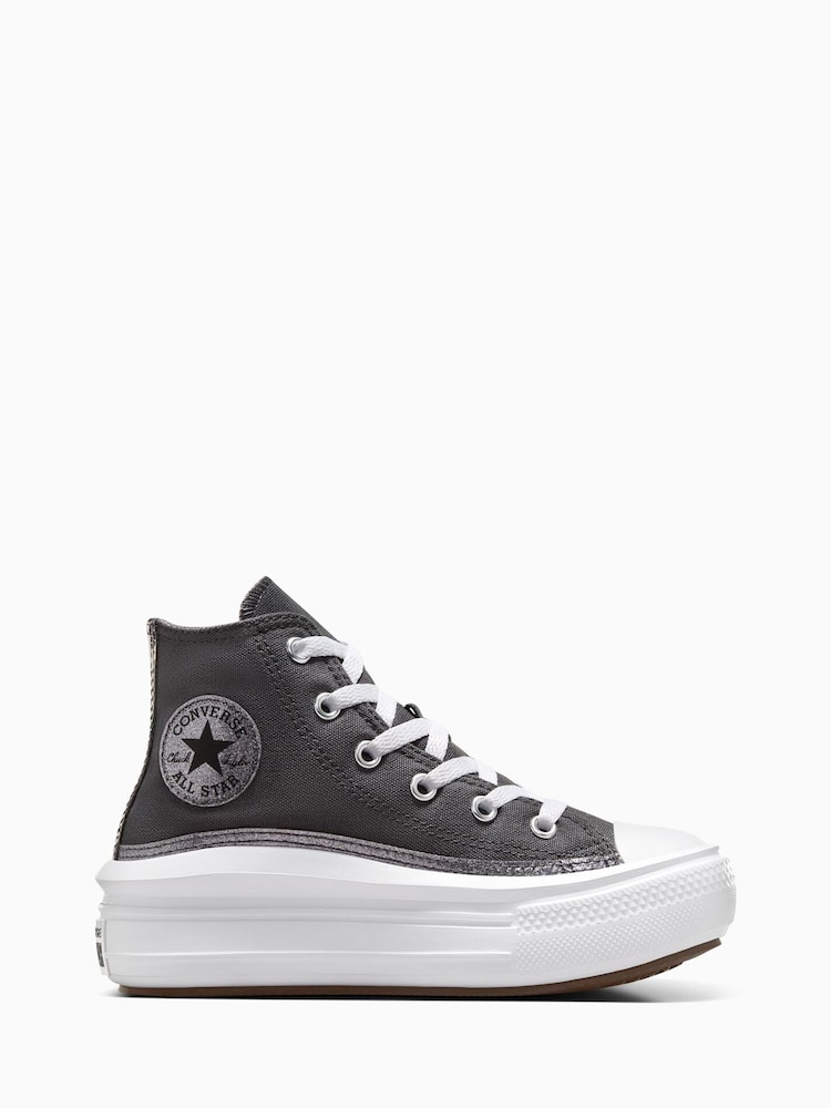 Converse Black Chuck Taylor Kid Move Glitter High Trainers - Image 1 of 7