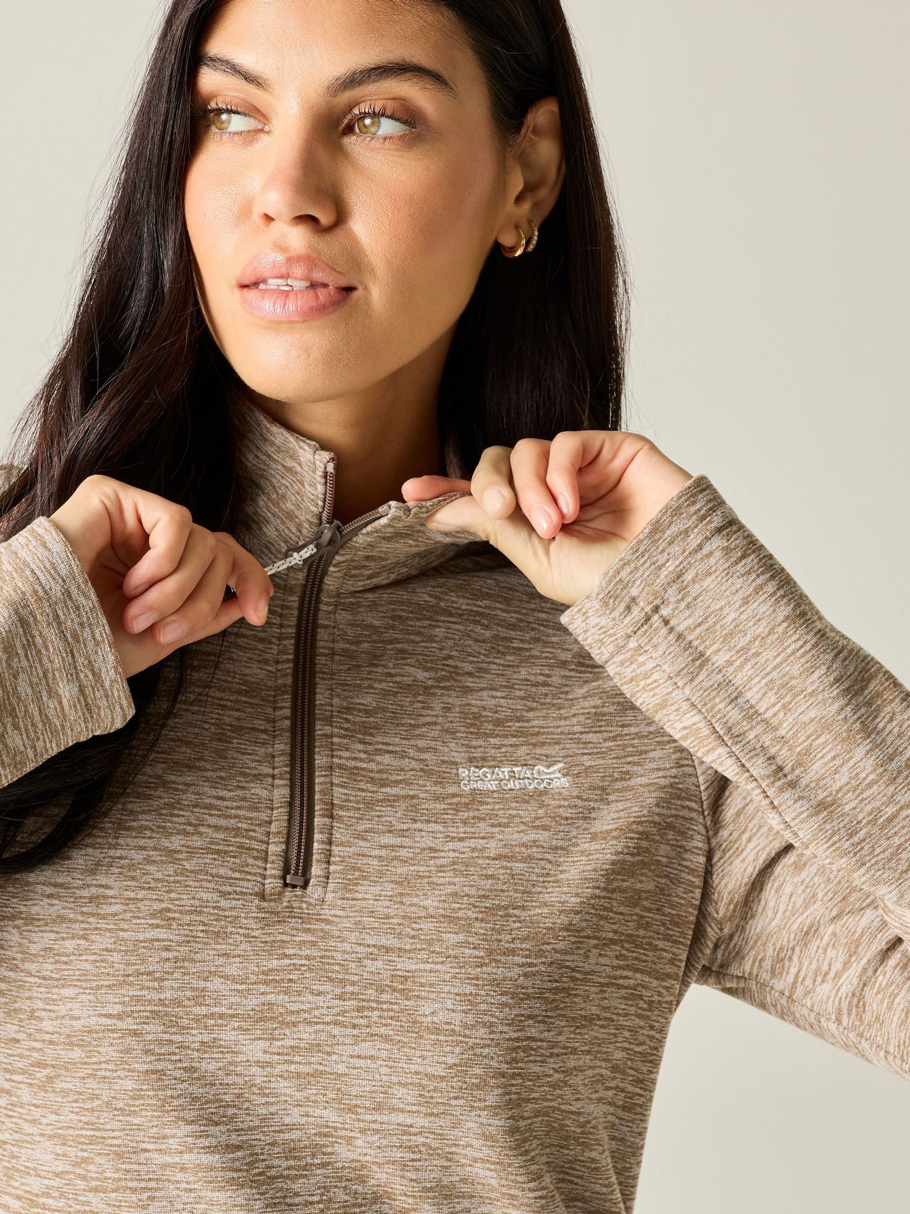 Regatta Women's Brown Sweethart Marl Half Zip Fleece - Image 3