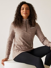 Regatta Brown Sweethart Marl Zip Neck Fleece - Image 3 of 4