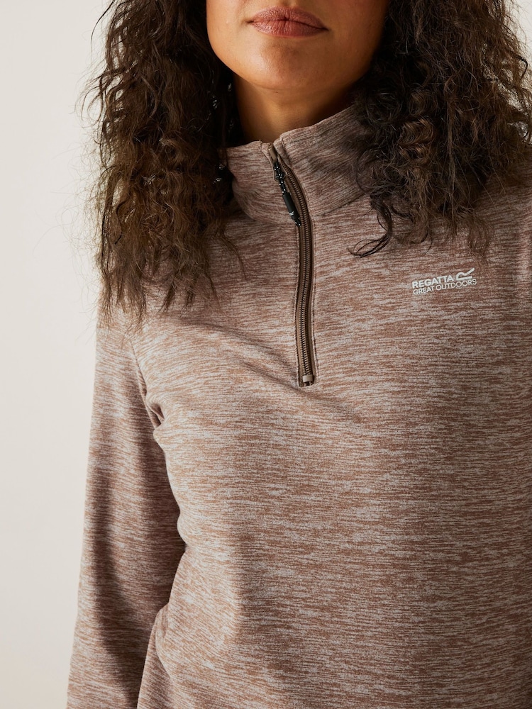 Regatta Brown Sweethart Marl Zip Neck Fleece - Image 4 of 4