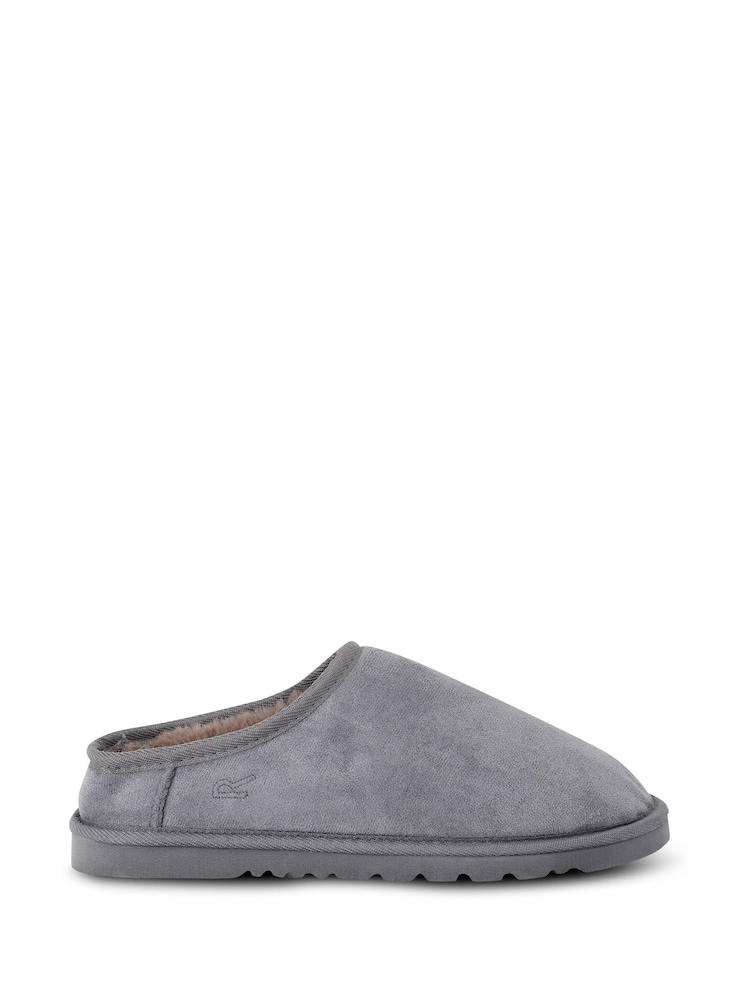 Regatta Grey Solace Slipper Faux Fur Mules - Image 1 of 6