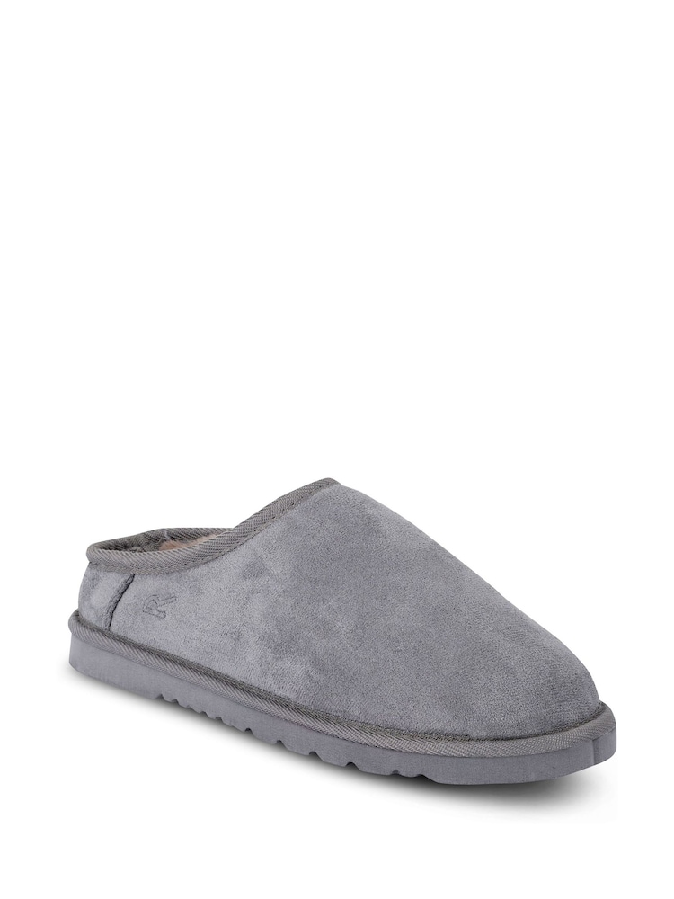 Regatta Grey Solace Slipper Faux Fur Mules - Image 2 of 6
