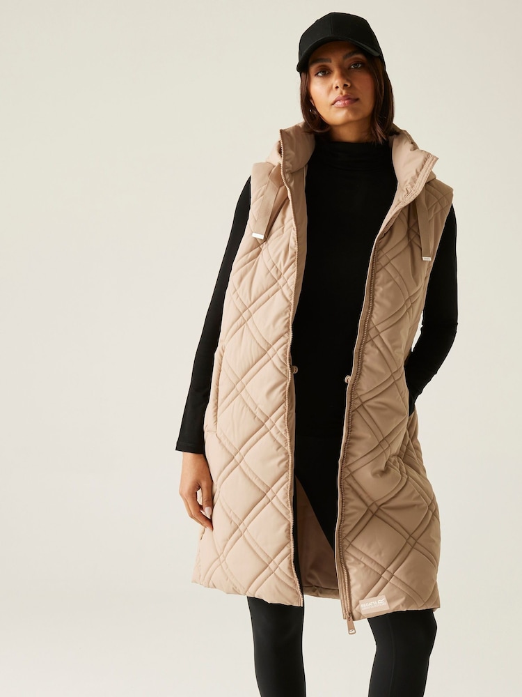 Regatta Natural Rurietta Long Water Repellent Insulated Bodywarmer Coat - Image 1 of 9