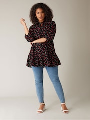 Evans Tie-Neck Frilled Hem Tunic - Image 2 of 5