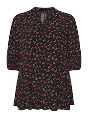 Evans Tie-Neck Frilled Hem Tunic - Image 5 of 5