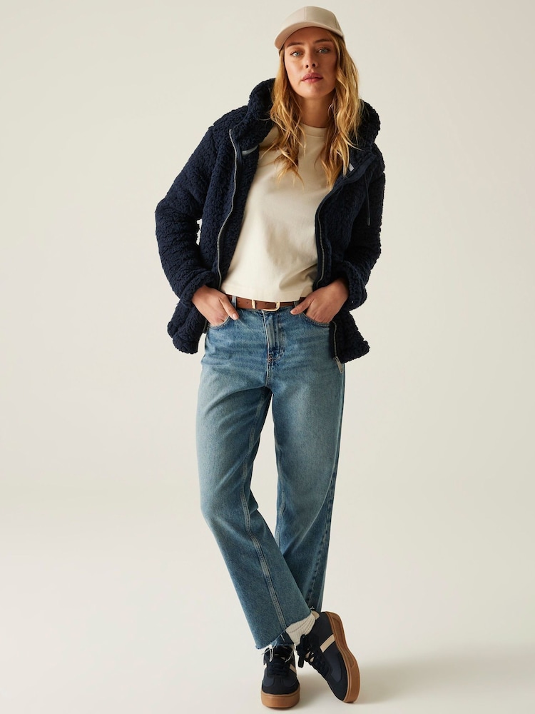 Regatta Blue Orielle Fluffy Fleece Hooded Full Zip - Image 1 of 7