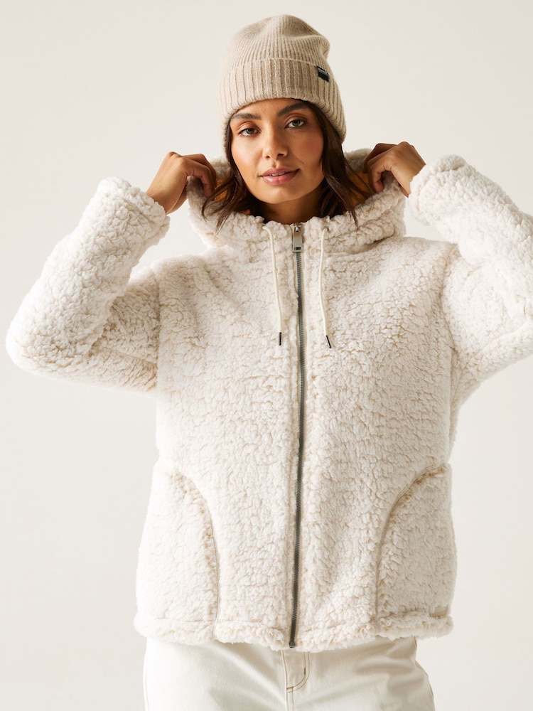 Regatta Cream Orielle Fluffy Fleece Hooded Full Zip - Image 1 of 8