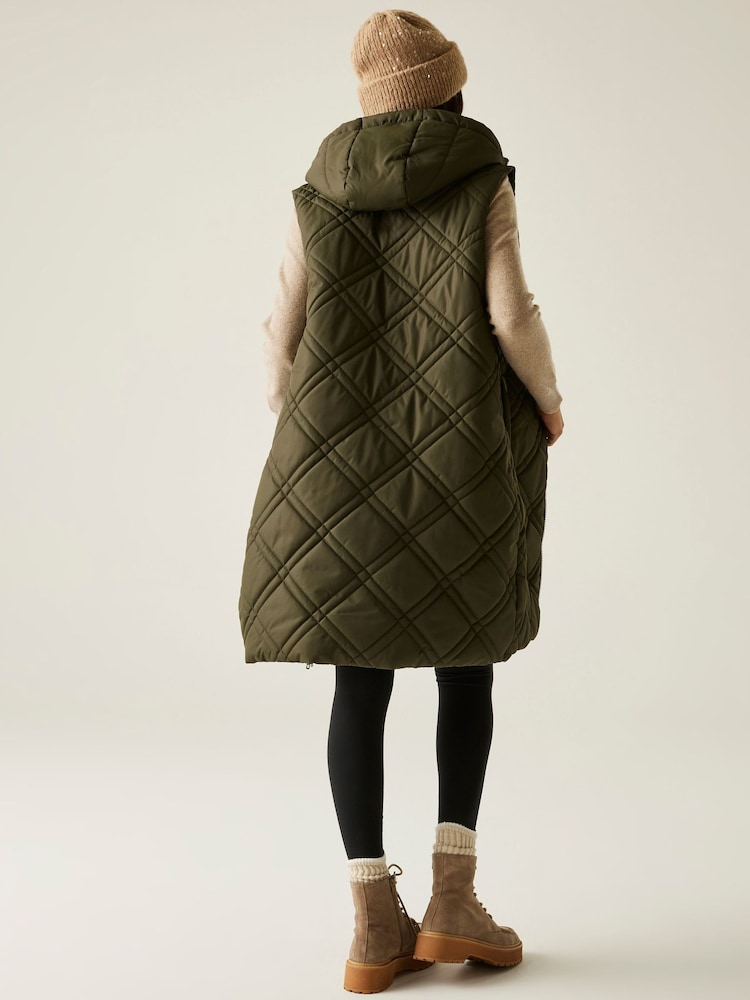 Regatta Green Rurietta Long Water Repellent Insulated Bodywarmer Coat - Image 2 of 9 Regatta Green Rurietta Long Water Repellent Insulated Bodywarmer Coat - Image 2 of 9