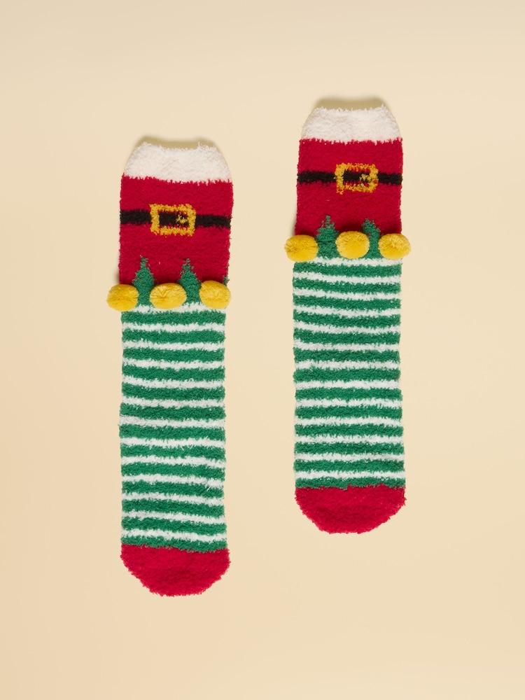 Joules Fluffy Elf Character Socks - Image 1 of 3 Joules Fluffy Elf Character Socks - Image 1 of 3