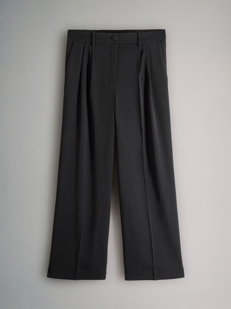 أسود/رمادي - The Set 2 Pack Wide Leg Pleated Trousers - صورة 2 من 5 أسود/رمادي - The Set 2 Pack Wide Leg Pleated Trousers - صورة 2 من 5