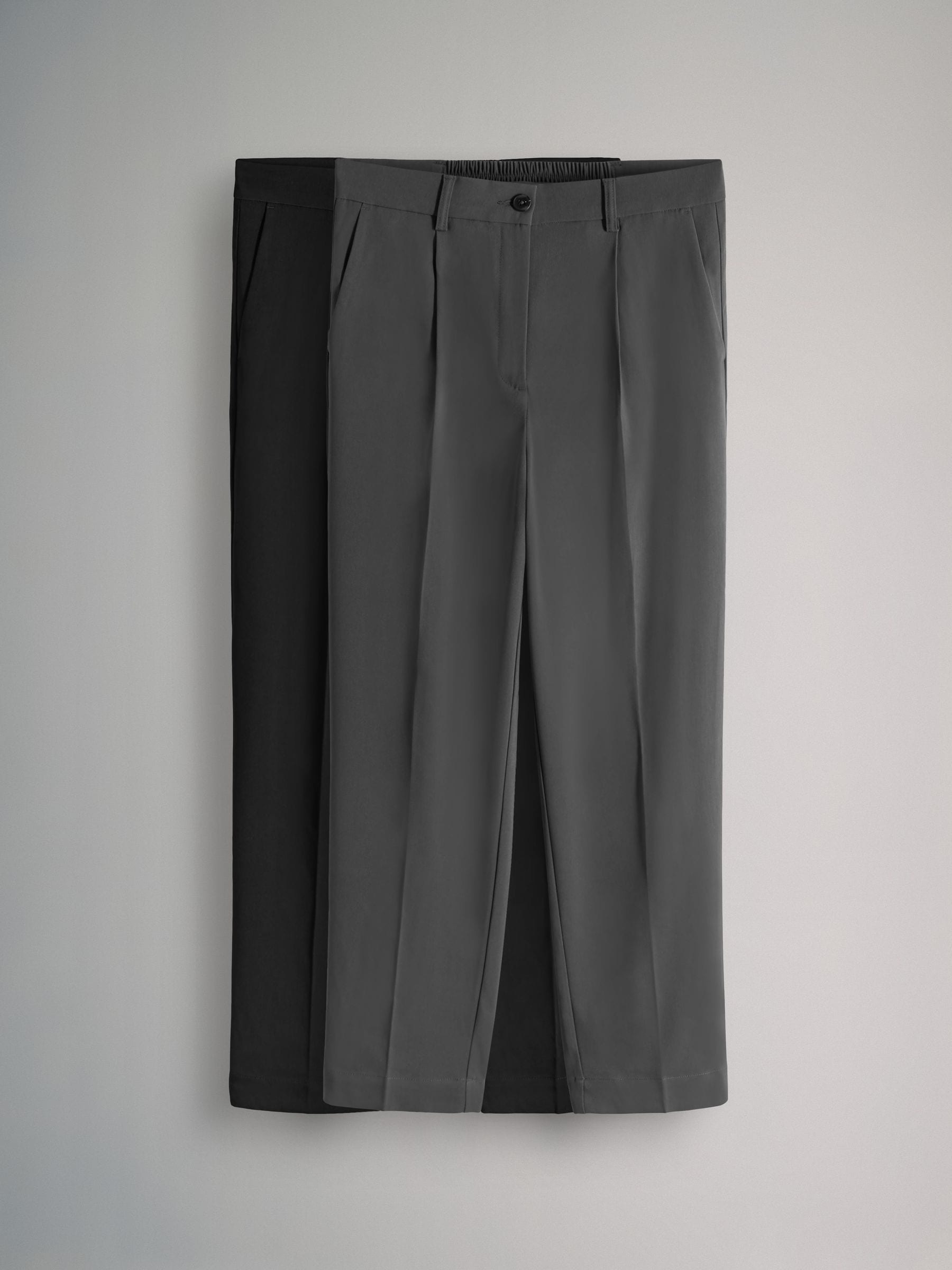 The Set 2 Pack Tapered Smart Trousers Black/Grey