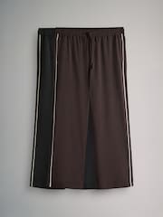 The Set Chocolate Brown/Black 2 Pack Wide Leg Track Joggers - Image 2 of 10