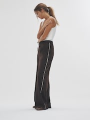 The Set Chocolate Brown/Black 2 Pack Wide Leg Track Joggers - Image 3 of 10