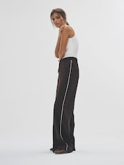 The Set Chocolate Brown/Black 2 Pack Wide Leg Track Joggers - Image 4 of 10