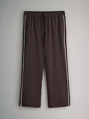 The Set Chocolate Brown/Black 2 Pack Wide Leg Track Joggers - Image 7 of 10