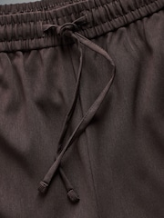 The Set Chocolate Brown/Black 2 Pack Wide Leg Track Joggers - Image 9 of 10