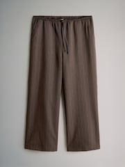 Dark Navy/Chocolate Brown - The Set 2 Pack Pinstripe Wide Leg Pull On Trousers - Slika 7 iz 9