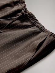 Dark Navy/Chocolate Brown - The Set 2 Pack Pinstripe Wide Leg Pull On Trousers - Slika 8 iz 9