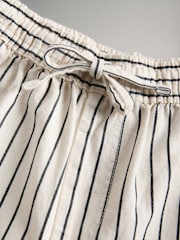 The Set Mid Blue/Ecru Stripe 2 Pack Pull On Wide Leg Fluid Jeans - Image 4 of 5