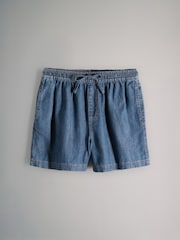 The Set Mid Blue/Ecru Stripe 2 Pack Pull On Denim Shorts - Image 4 of 7