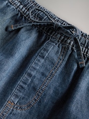 The Set Mid Blue/Ecru Stripe 2 Pack Pull On Denim Shorts - Image 6 of 7