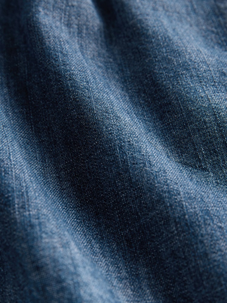 The Set Mid Blue/Ecru Stripe 2 Pack Pull On Denim Shorts - Image 7 of 7