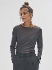 The Set Black/Grey/White 3 Pack Sheer Long Sleeve T-Shirts - Image 5 of 12