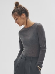 The Set Black/Grey/White 3 Pack Sheer Long Sleeve T-Shirts - Image 6 of 12