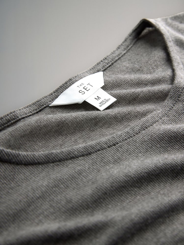 The Set Black/Grey/White 3 Pack Sheer Long Sleeve T-Shirts - Image 6 of 6 The Set Black/Grey/White 3 Pack Sheer Long Sleeve T-Shirts - Image 6 of 6