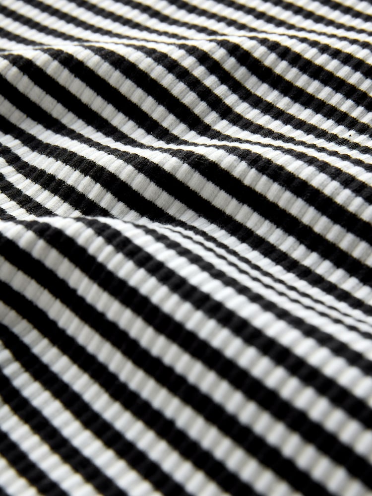 The Set Black/Grey Marl/Stripe 3 Pack Roll Neck Ribbed Vests - Image 13 of 13