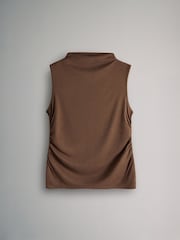 The Set White/Light Brown/Navy 3 Pack Soft Touch Drape Sleeveless Tops - Image 4 of 6