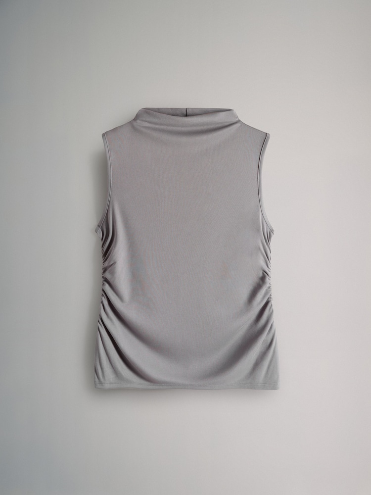 The Set Black/Taupe Brown/Grey 3 Pack Soft Touch Drape Sleeveless Tops - Image 2 of 6 The Set Black/Taupe Brown/Grey 3 Pack Soft Touch Drape Sleeveless Tops - Image 2 of 6