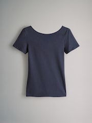 Azul-marinho/Marrom chocolate/Marrom/Azul claro/cream - O conjunto 5 Pack de camisetas de manga curta ajustadas com decote redondo - Imagem 2 de 8