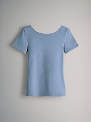 Azul-marinho/Marrom chocolate/Marrom/Azul claro/cream - O conjunto 5 Pack de camisetas de manga curta ajustadas com decote redondo - Imagem 4 de 8