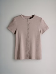 The Set 3 Pack Button Through Short Sleeve Ribbed T-Shirts - Imagem 2 de 6