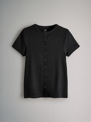 The Set 3 Pack Button Through Short Sleeve Ribbed T-Shirts - Imagem 4 de 6
