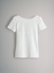 The Set Cream/Taupe Brown/Light Green/Khaki/Black 5 Pack Scoop Back Fittted Short Sleeve T-Shirts - Image 6 of 8