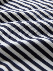 The Set Navy/Blue/Stripe/White 4 Pack Ribbed Henley Long Sleeve T-Shirts - Image 7 of 7