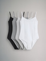 The Set Black/Stripe/Grey Marl/White 4 Pack Strappy Bodysuits - Image 2 of 13