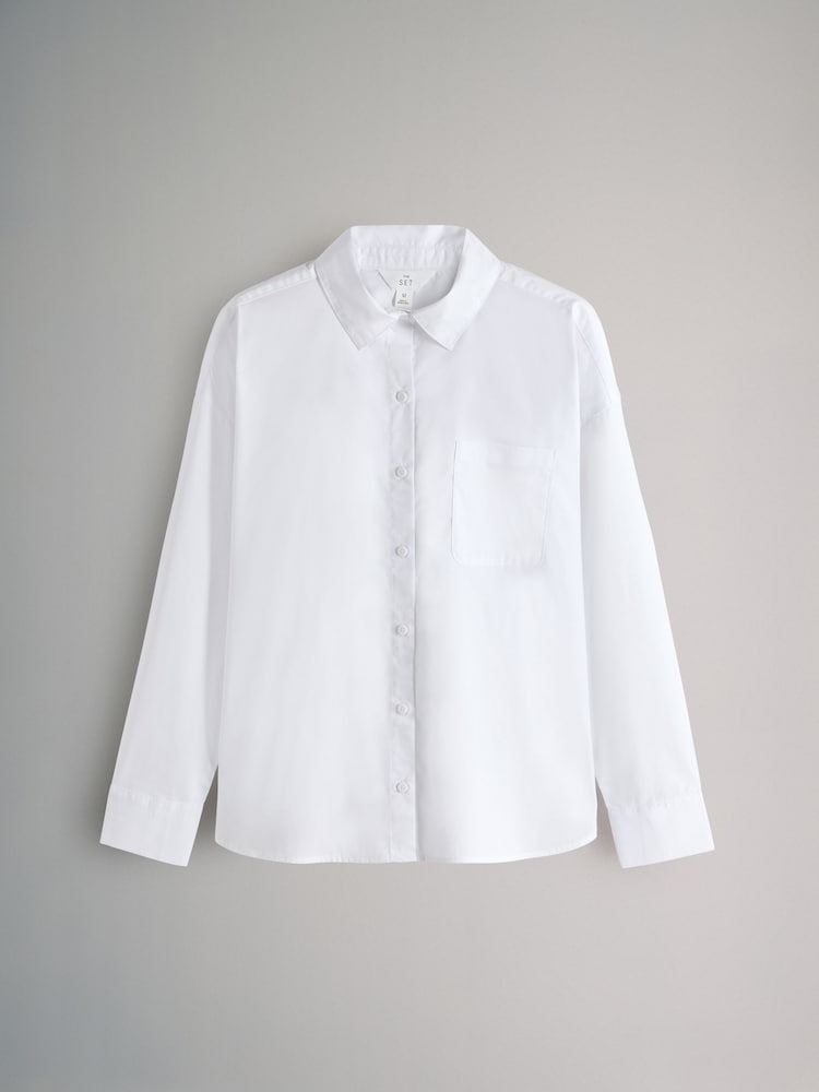 The Set White/Blue/Blue Stripe 3 Pack Cotton Poplin Shirt - Image 2 of 6
