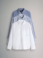 The Set White/Blue/Blue Stripe 2 Pack Poplin Shirts - Image 21 of 21