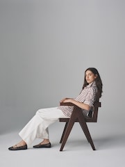 The Set White/Brown Stripe 2 Pack Cotton Poplin Button Through Shirts - Image 5 of 10