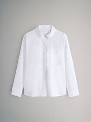 The Set White/Brown Stripe 2 Pack Cotton Poplin Button Through Shirts - Image 8 of 10