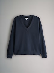 Navy/Grey Marl Interlock V-Neck Sweatshirts 2 Pack - Image 2 of 5