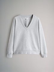 Navy/Grey Marl Interlock V-Neck Sweatshirts 2 Pack - Image 3 of 5