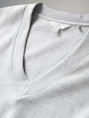 Navy/Grey Marl Interlock V-Neck Sweatshirts 2 Pack - Image 4 of 5