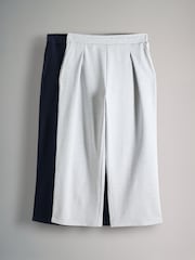 Navy/Grey Marl Interlock Pleated Wide Leg Joggers 2 Pack - Image 1 of 5